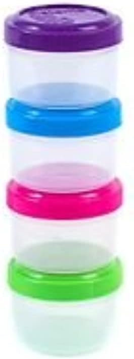 Sistema To Go Containers | Salad Dressing Food Storage Containers with Lids | 35 ml | BPA-Free | Blue, Green, Pink & Purple Lids | 4 Count