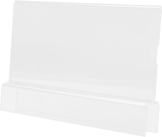 CAXUSD Acrylic Name Card Holder for Desk Clear Replaceable Card Display Stand Professional Office Supplies Elegant Design for Workspace Organization Slot