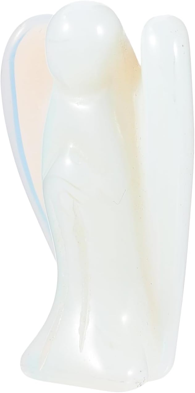 LALAFINA 4pcs Angel Crystal Statue Cute Guardian Angel Angel Figurines Healing Crystal Decor Gemstone Carved Pocket Decor for Easter Decor Home Witchcraft Supplies