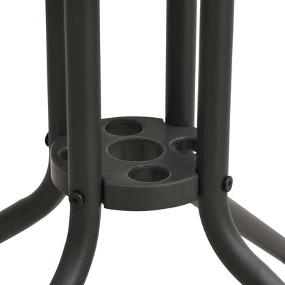 'vidaXL Steel Bistro Table - Anthracite Coloured Round Patio Table with Tempered Glass Top for Outdoor and Indoor Use