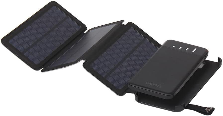 Cygnett CY2805PBCHE ChargeUp Explorer 8000 mAh Power Bank with Solar Panels, Black