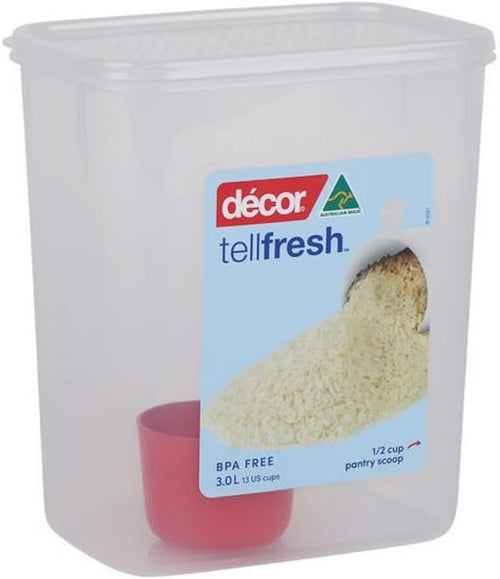 DÃ©cor Tellfresh Tall Oblong Storer, 3 Litre Capacity