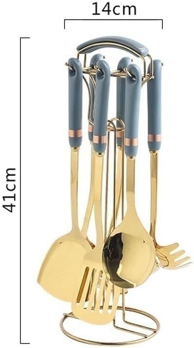 XDAWQP Cucchiai da Cucina in Ceramica, spatole, Utensili da Cucina in Acciaio Inossidabile, Gadget, Utensili da Forno, Utensili da Cucina, 7 Pezzi