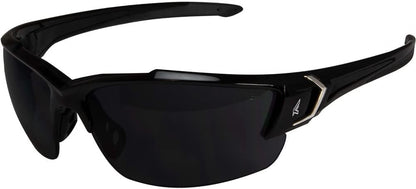 EDGE SDK116-G2 Khor G2 Wrap-Around Safety Glasses, Anti-Scratch, Non-Slip, UV 400, Military Grade, ANSI/ISEA & MCEPS Compliant, 5.04" Wide, Black Frame / Smoke Lens