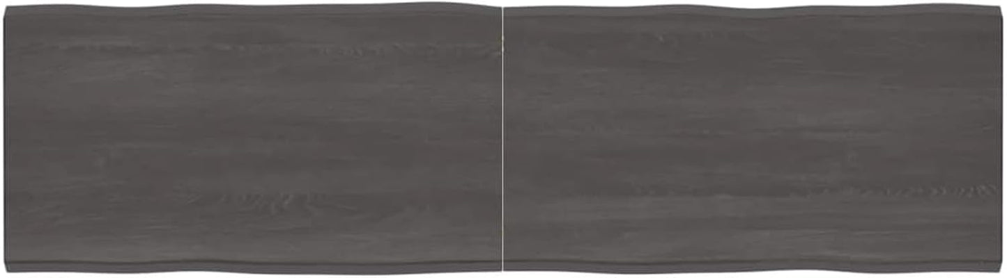 Solid Wood Tabletop, Live Edge, Dark Brown, 220 x 60 x (2-4) cm, Replacement for Kitchen Coffee Table, Dining Table, Desk Top - Durable & Stylish Surface.