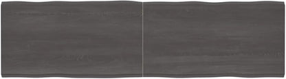 Solid Wood Tabletop, Live Edge, Dark Brown, 220 x 60 x (2-4) cm, Replacement for Kitchen Coffee Table, Dining Table, Desk Top - Durable & Stylish Surface.