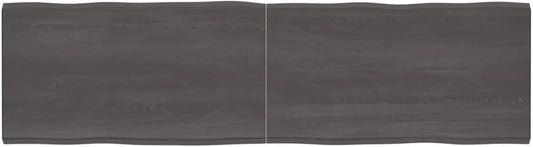 Solid Wood Tabletop, Live Edge, Dark Brown, 220 x 60 x (2-4) cm, Replacement for Kitchen Coffee Table, Dining Table, Desk Top - Durable & Stylish Surface.
