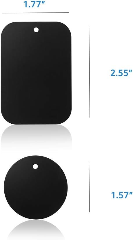 8-Pack Replacement Mount Metal Plates D.Sking Car Phone Holder Iron Plates for Car Mount Car Kits (8-Pack Black)