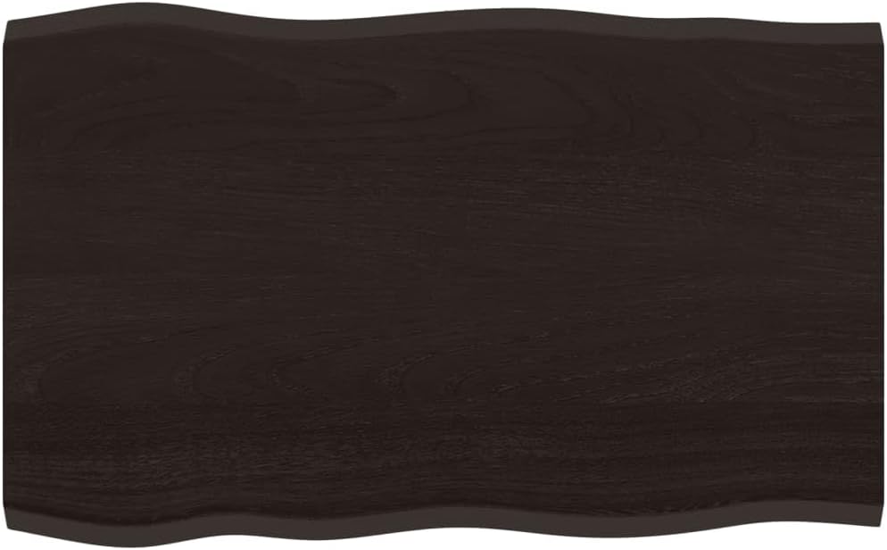Eleganz Solid Oak Table Top 80 x 50 x 2 cm – Natural Edge, durevole & Treated for Indoor Outdoor Use – Perfect for Dining, Office or Workshop