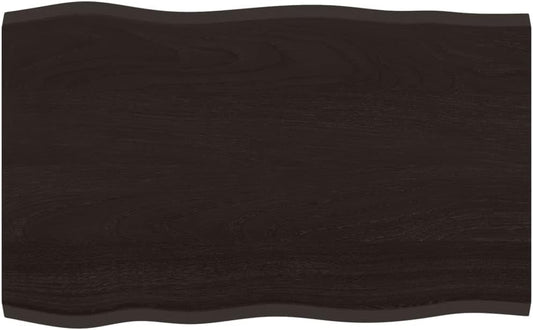 Eleganz Solid Oak Table Top 80 x 50 x 2 cm – Natural Edge, durevole & Treated for Indoor Outdoor Use – Perfect for Dining, Office or Workshop