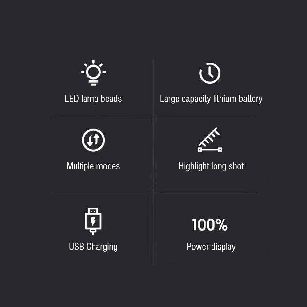 Super Bright COB LED Rechargeable Tactical Flashlight Self Protect Long Torch