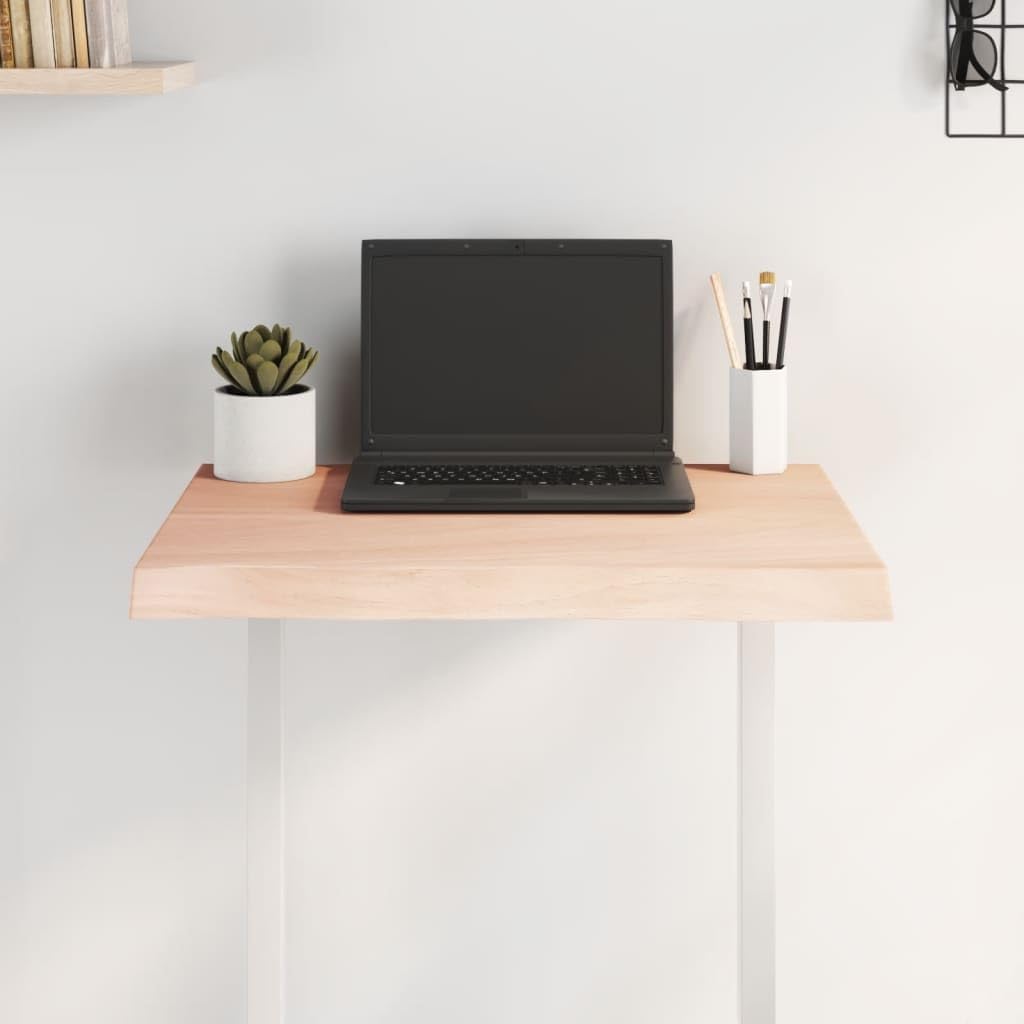 Eleganz Solid Wood Table Top 60 x 60 x (2-4) cm Untreated Live Edge – Eco-Friendly & Durable for Dining, Office or Outdoor Use