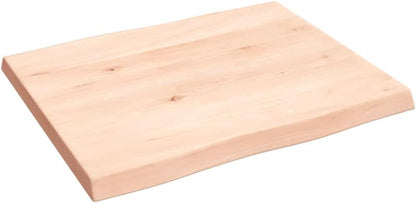 Solid Oak Table Top 60 x 50 cm – Unfinished Wood Replacement for Kitchen Coffee Table, Dining Table, Desk, Gold Countertop – Perfect for DIY Home Projects