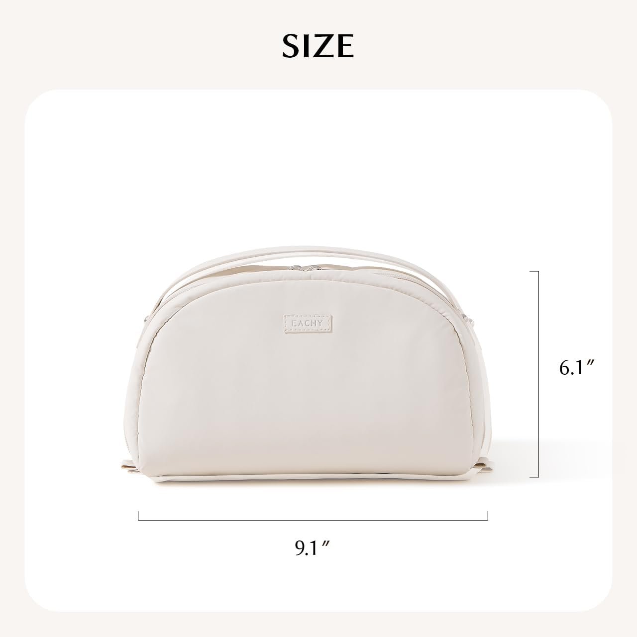 EACHY Toiletry Bag for Women, Large-Capacity Travel Makeup Organizer with Dry & Wet Separation, Portable Cosmetic Bag, Waterproof Design, White, L, Hanging Toiletry Bag
