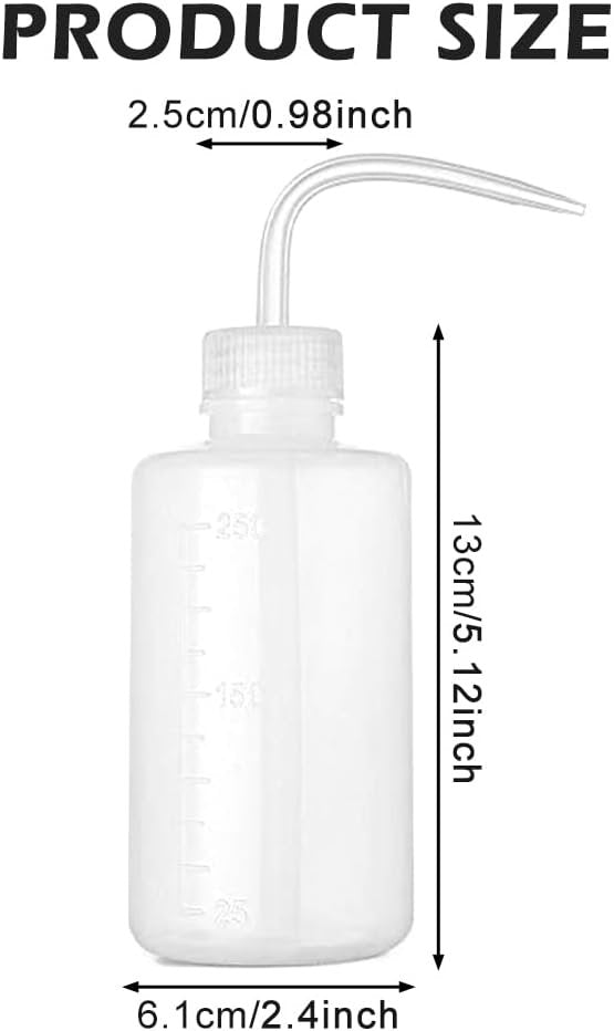 Wash Bottle,2pcs 250ml/8oz Squeeze Bottles,Succulent Watering Bottle,Safety Bottles Watering Tools,Plastic Squeeze Bottle for Chemistry, Industry, Lab & Gardening