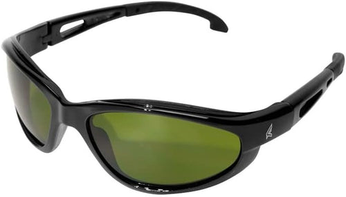 Edge SW11-IR3 Dakura Wrap-Around Safety Glasses, Anti-Scratch, Non-Slip, UV 400, Military Grade, ANSI/ISEA & MCEPS Compliant, 5.04" Wide, Black Frame / IR3 Light Welding Lens
