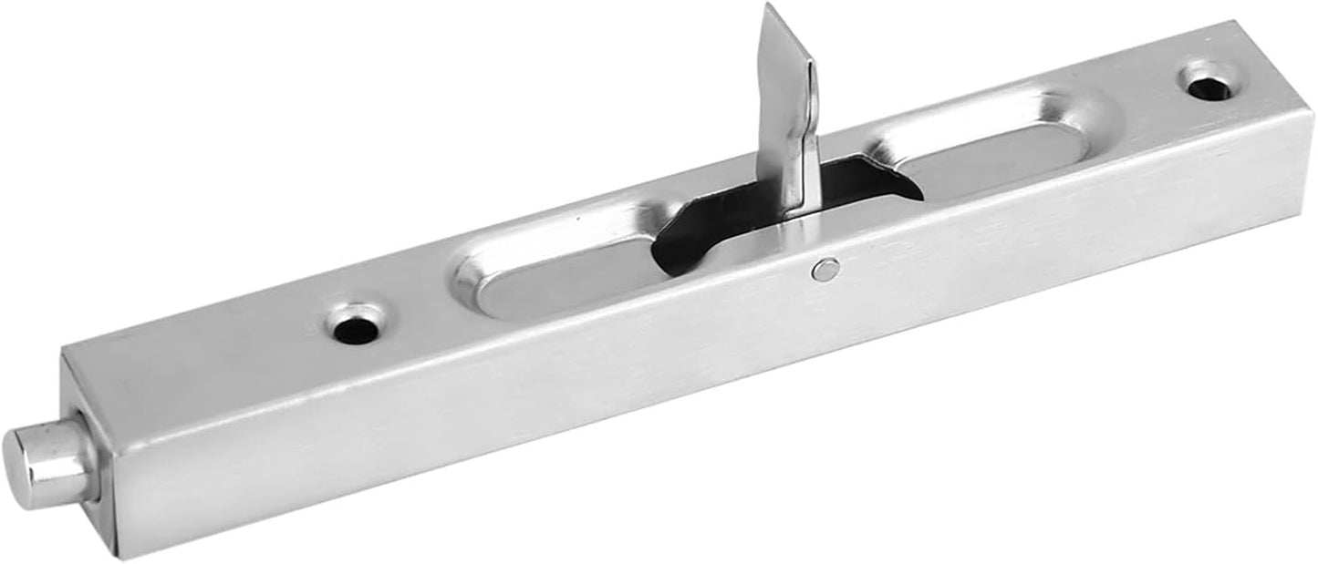 Home Gate Door Security Guard 304 Stainless Steel Flush Latch Bolt Slide Lock (10 Inch 304 Brushed (Waterproof)