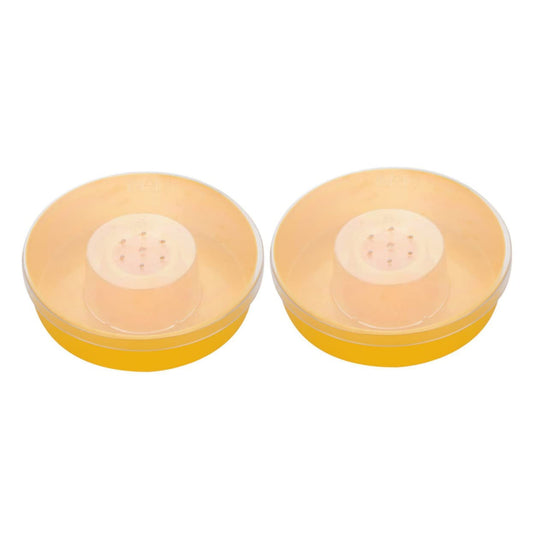 Toddmomy 2 Pezzi Mangiatoia Per Api Foraggio Alimentatore Piatto Di Cibo Per Api Ciotola D'acqua Di Api Ciotola Rotonda Per L'acqua Delle Api Custodia Cibo Per Le Api Superiore Giallo