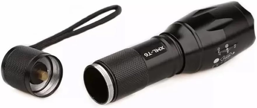 Kunova (TM) 2PCS Tactical Flashlight, Ultra Bright XML T6 LED Torch with 5 Light Modes & Adjustable Focus for Emergency Camping Hiking (2 Pack)