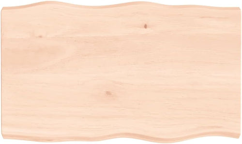 Homgoday 100 x 60 cm Solid Oak Wood Tabletop, Live Edge Design, Replacement Coffee Table, Dining Table, Desktop Surface for Home & Office Use