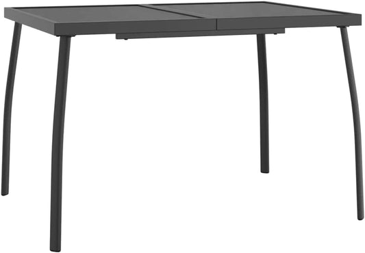 'vidaXL Modern Steel Mesh Garden Table in Anthracite - Outdoor Patio Dining Table with Multi-Functional Tabletop and Elegant Legs - 110x80x72 cm
