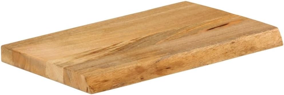 Natural Edge Mango Wood Table Top 60 x 20 x 3,8 cm, Solid Wood Desk & Dining Table Surface, Rustic Furniture Board for Home Decor, Durable & Stylish Tabletops - 370464