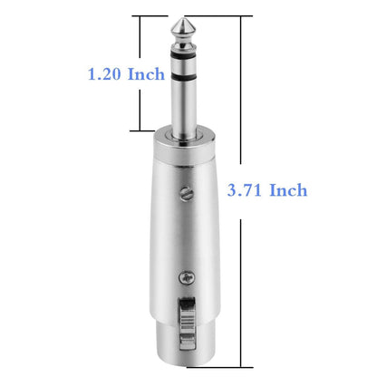 JOMLEY XLR Female to 1/4" TRS Adapter, Balanced XLR Female to 1/4 Inch TRS Male Stereo Jack Plug Cable Adapter - 2 Pack