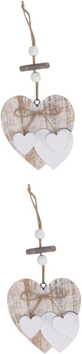 OUNONA 2 Pezzi ciondolo in legno Nozze a forma di arredamento sospeso decorativo arredamento del matrimonio gadget casa oggettistica casa portaabiti grucce per hanger cuore sospeso Bambù