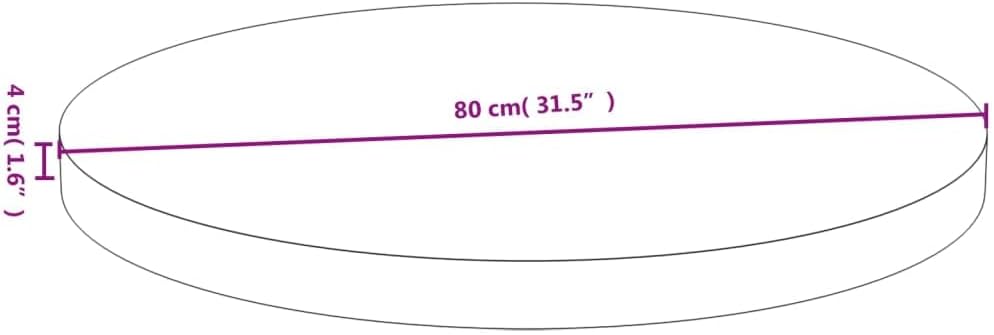 Round Bamboo Dining Table Top Replacement, 80 x 4 cm, Commercial Use for Café, Ristorante, Hotel, Brown Bamboo Coffee Table, Durable and Stylish