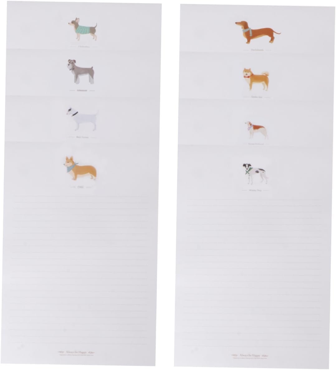 GRADENEVE 80pcs Roll Writing Paper Dog Patterns Kraft Paper Letter Stationery for Letters Notes Art Craft