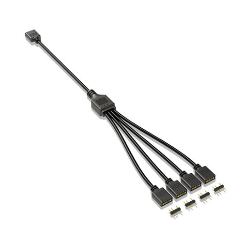 Coolmoon ARGB Splitter 5V 3 Pin Connector 1 to 4 (Black)