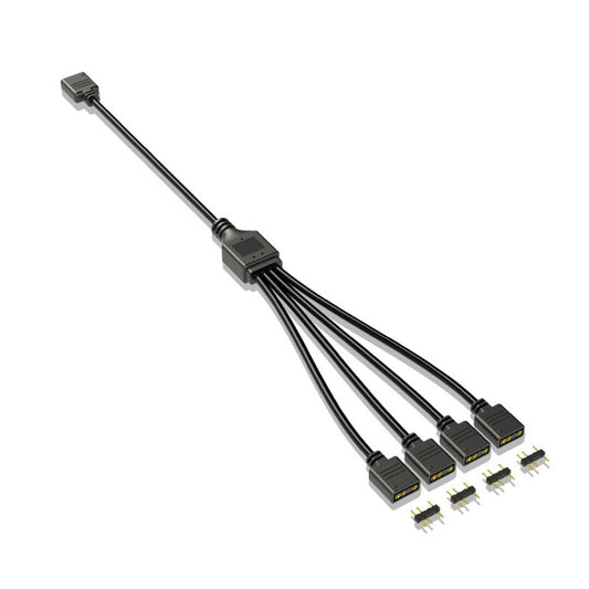 Coolmoon ARGB Splitter 5V 3 Pin Connector 1 to 4 (Black)