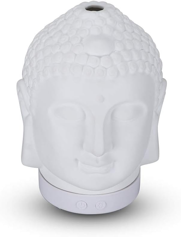 VOCD Buddha Head Aromatherapy Diffuser, Ultrasonic Cool Mist Essential Oil Diffuser, 7 Color Changed LED for Home, Office, Spa, Desktop, Car