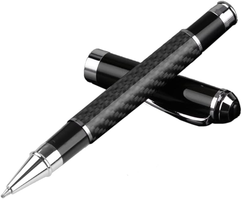 Carbon Fiber Gel Ballpoint Pen Black Business Writing Stationery
