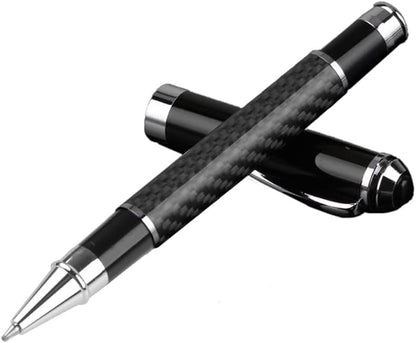 Carbon Fiber Gel Ballpoint Pen Black Business Writing Stationery