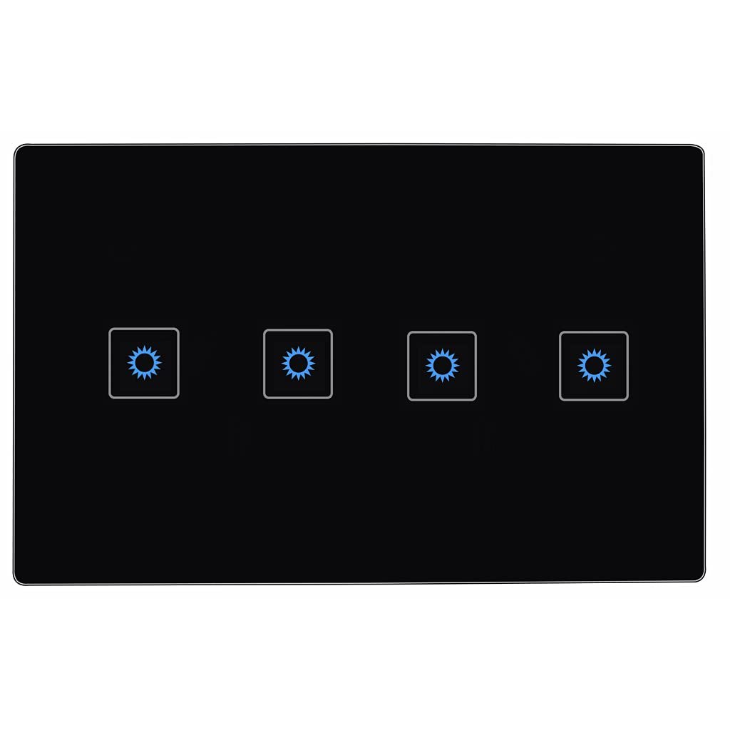 AU/NZ Approved ZigBee Smart 4 Gang Light Switch for Home Automation, Alexa Voice Control - Black 4 Gang