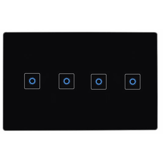 AU/NZ Approved ZigBee Smart 4 Gang Light Switch for Home Automation, Alexa Voice Control - Black 4 Gang