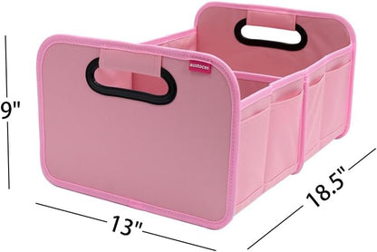 austoces Car Trunk Organizer and Storage Bin Small Essentials Collapsible Organization Accessories for SUV/Sedan Pink