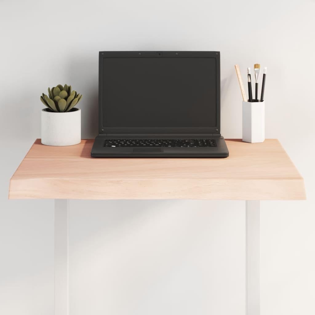 Eleganz Solid Wood Table Top 60 x 60 x (2-4) cm Untreated Live Edge – Eco-Friendly & Durable for Dining, Office or Outdoor Use