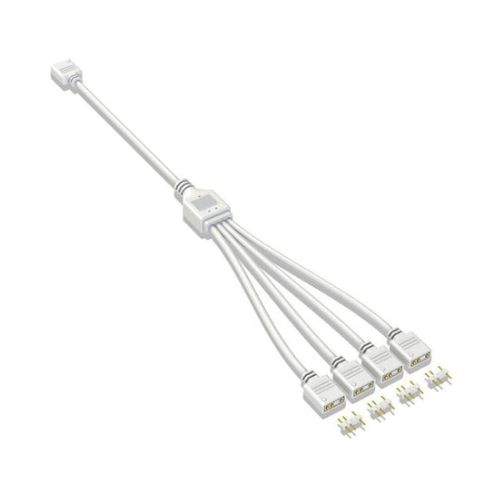 Coolmoon ARGB Splitter 5V 3 Pin Connector 1 to 4 (White)