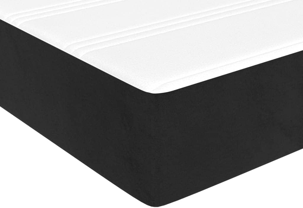 Lechnical Giroletto a Molle con Materasso Nero 140x190 cm in Velluto,Mobili,Letti e Accessori,Letti e telai per Letti