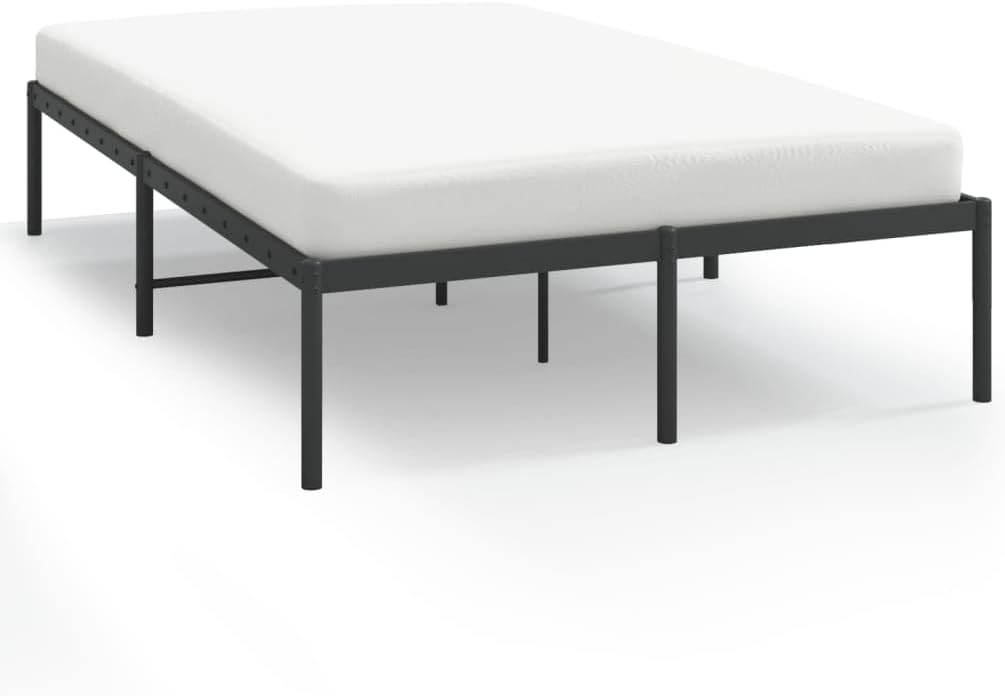 TALCUS Small Double Bed Metal Furniture Set 120 x 190 cm Black