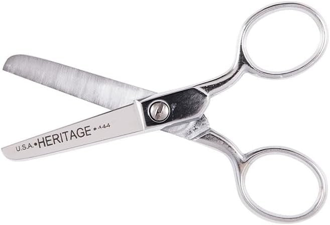Klein Tools 444HC Scissors, Safety Scissors for Cutting Thread, Yarn, and More, 4-Inch