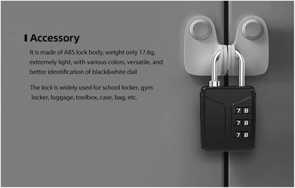 Maizoon Combination Lock with 3-Digit Resettable Code Combo Lightweight and Cute Outdoor Padlock for High Security for Luggage Backpak Bag Suitcase Baggage Pack of 6