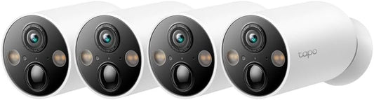 TP-Link Tapo Smart Wire-Free Indoor/Outdoor Security Camera, AI Detection, 10000mAh Battery, 2K QHD, Color Night Vision, 150Â° Super Wide FOV, IP66, Tapo Solar Panel Supported (Tapo C425(4-pack)V1.20)
