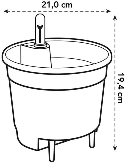 Elho Self-watering system 21 - Interior accessories and accessories - Ø 20.7 x H 19.5 - Living Schwarz