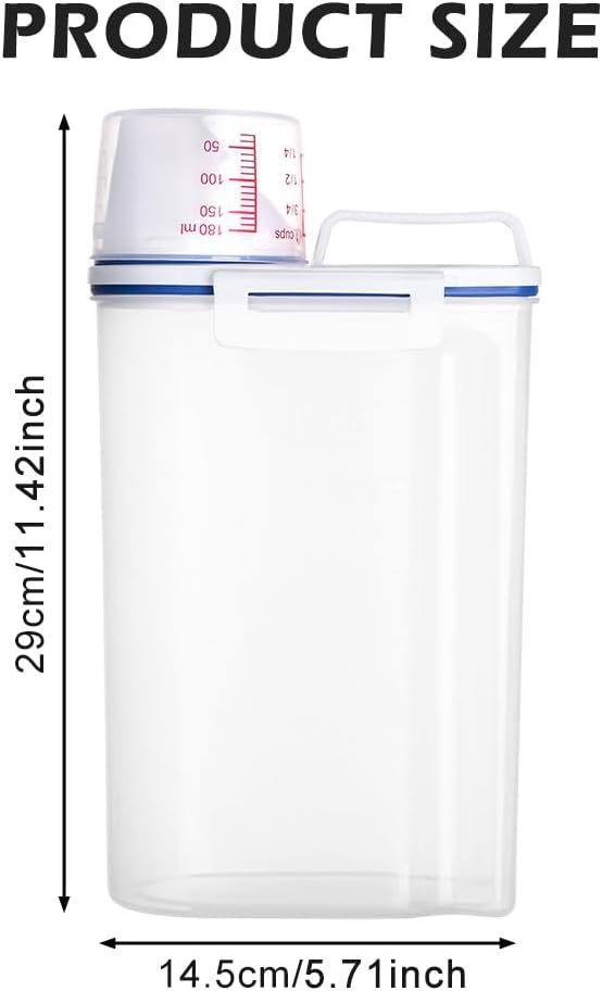 Rice Bin,Rice Storage Bins with Pourable Spout,Cereal Containers Dispenser,Sealed Rice Bi-n Refrigerator Storage for Flour, Cereal, Pasta, Kitchen Pantry Organization(800-1000ML)