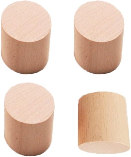 UtySty 4 Pack 2 Inch Wooden Furniture Risers Round Natural Wood Legs for Solid Feet Increase Simple DIY Extenders for Cabinets, Sofas, Tables, Chairs and Beds