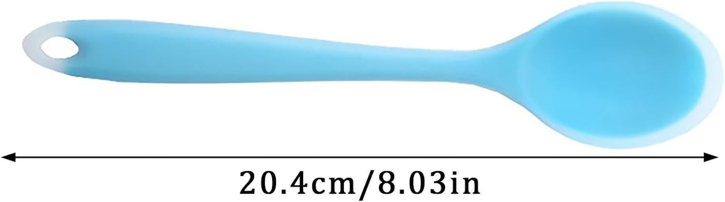 Silicone Spoon Kitchen Utensils Spoon Kitchen Gadget Soup Spoon for Kitchen Utensils Kitchen Cooking Cooker Indian 4L (Purple, One Size)