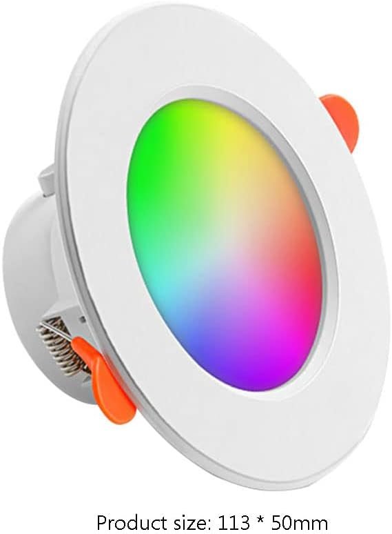 10W Smart LED Downlight -Compatible Recessed Ceiling Lamp Dimmable Round Panel Light 2700K-6500K for Living Room Bedroom Decor